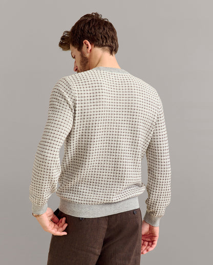 Grid Texture Jacquard Crew Multi Billy Reid
