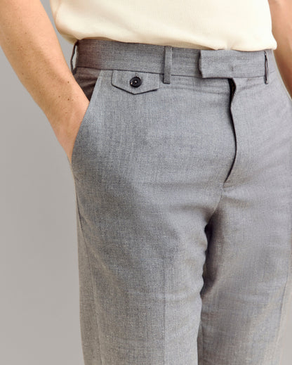 Textured Flat Front Trouser Grey Billy Reid