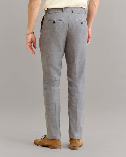 Textured Flat Front Trouser Grey Billy Reid