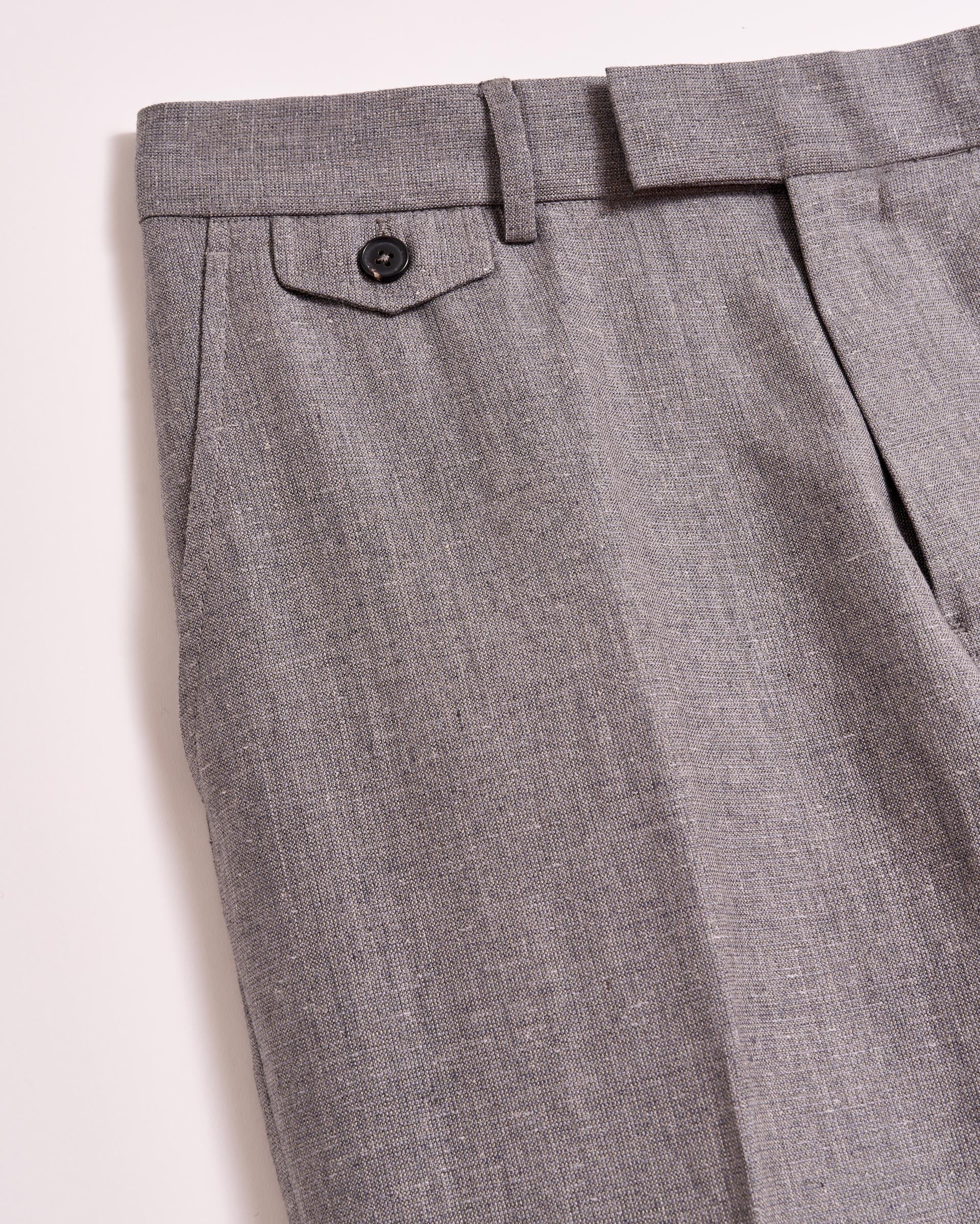 Textured Flat Front Trouser Grey Billy Reid
