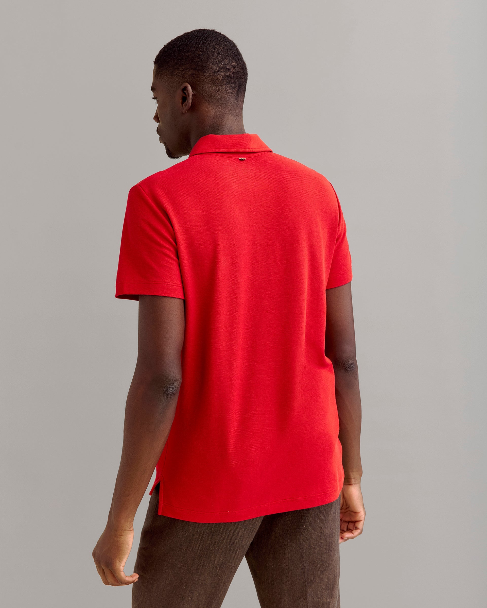 Pique Pensacola Polo Pompeian Red Billy Reid