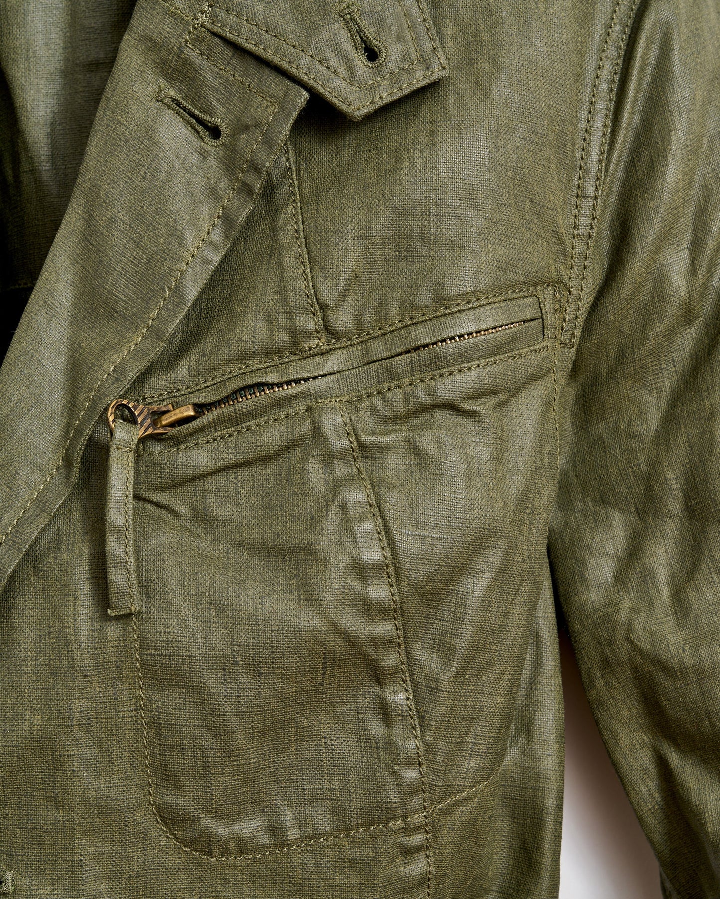 Coated Linen Hacking Jacket Shadow Billy Reid