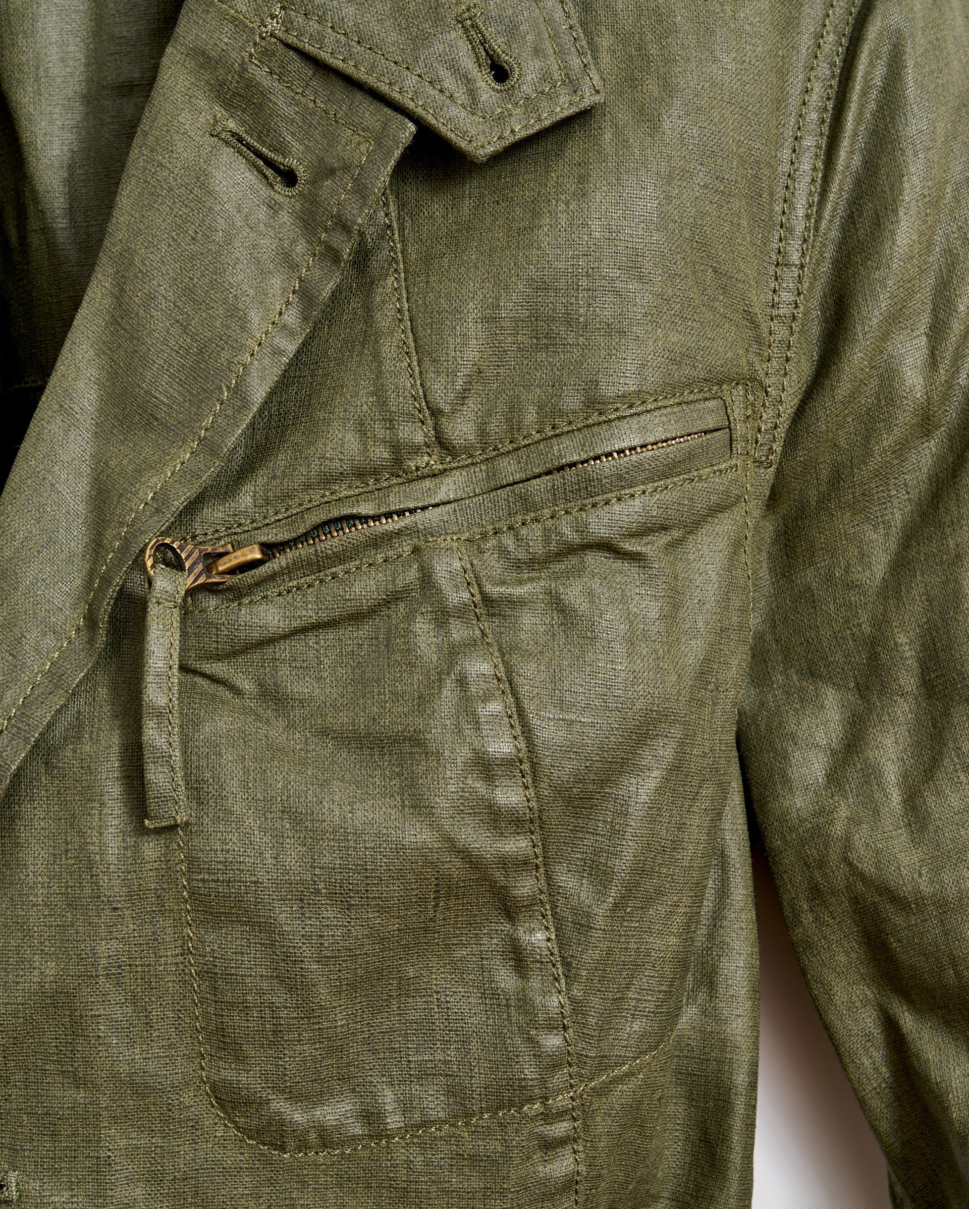 Coated Linen Hacking Jacket Shadow Billy Reid