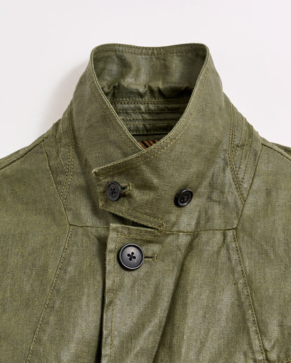 Coated Linen Hacking Jacket Shadow Billy Reid