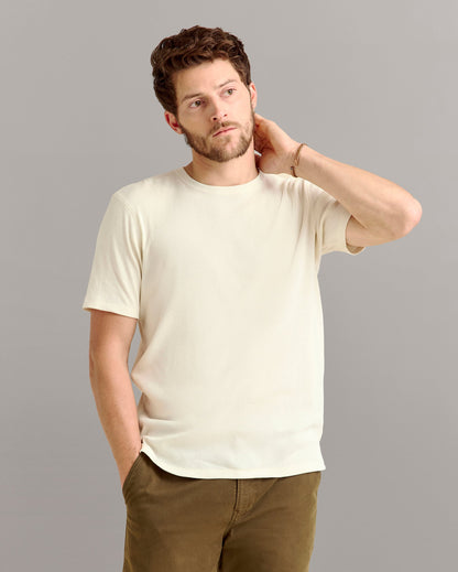 Short Sleeve Rib Crew Tinted White Billy Reid