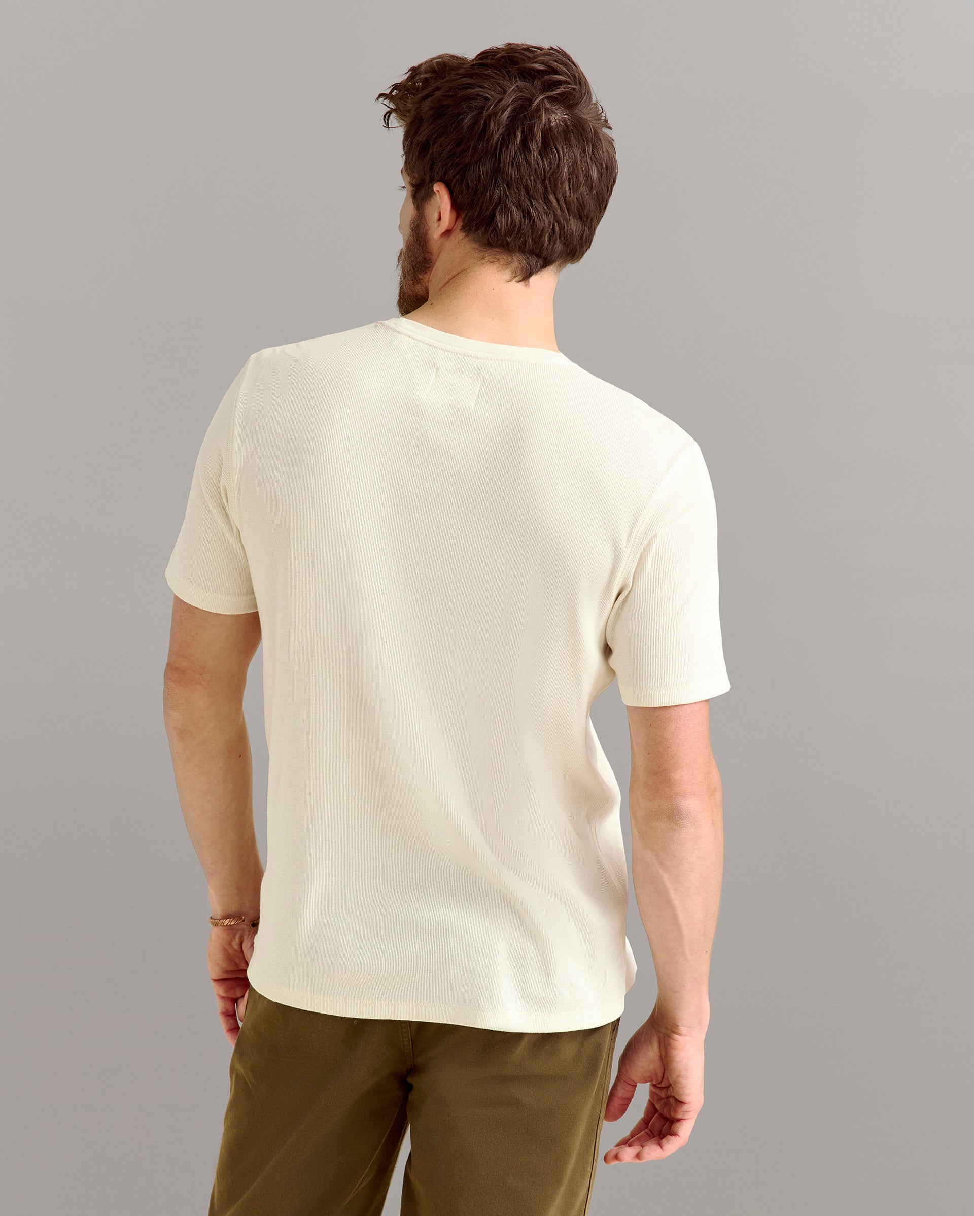 Short Sleeve Rib Crew Tinted White Billy Reid