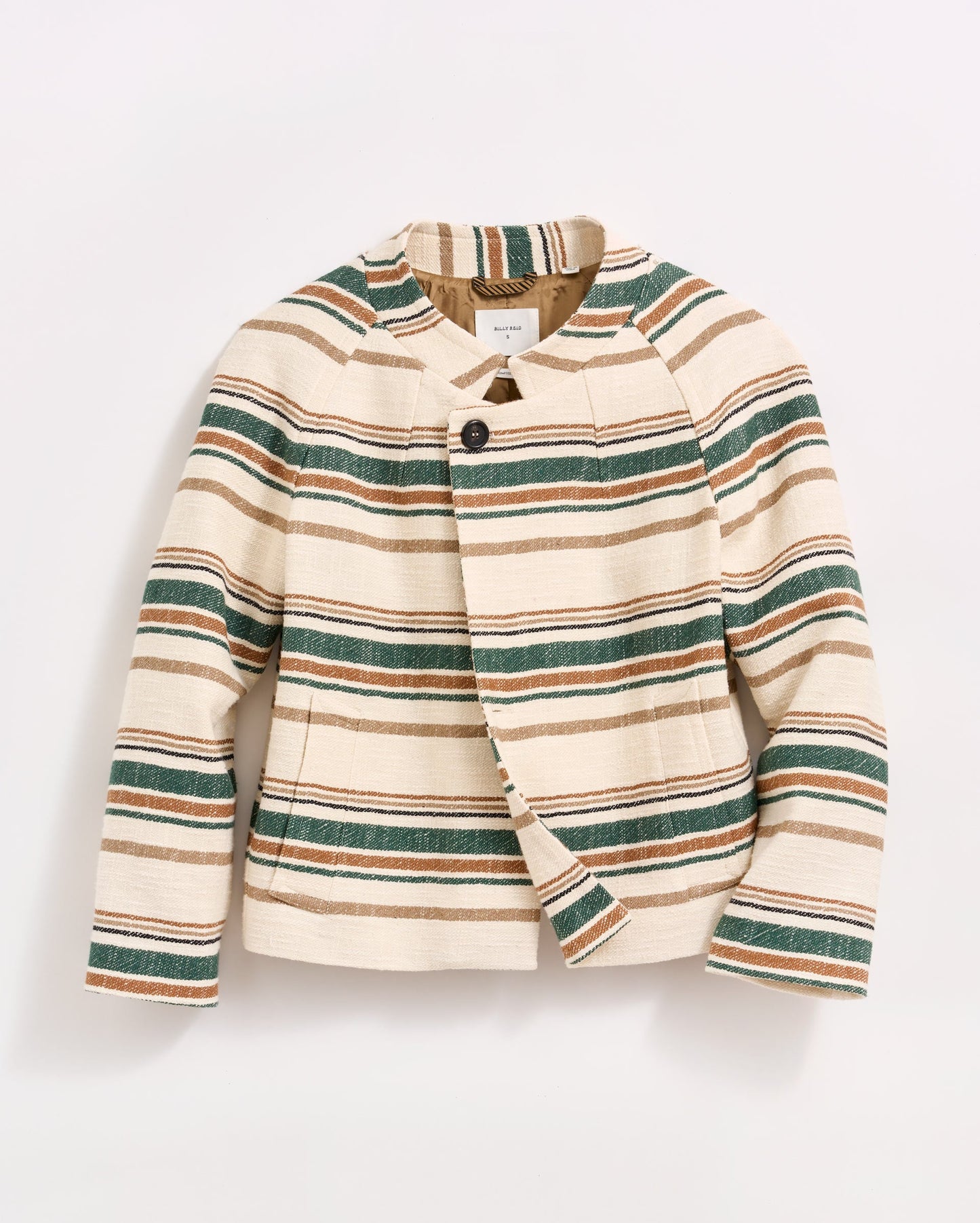 Desert Stripe Cropped Jacket Natural Green Billy Reid