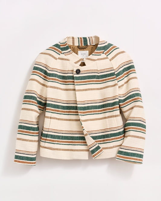 Desert Stripe Cropped Jacket Natural Green Billy Reid