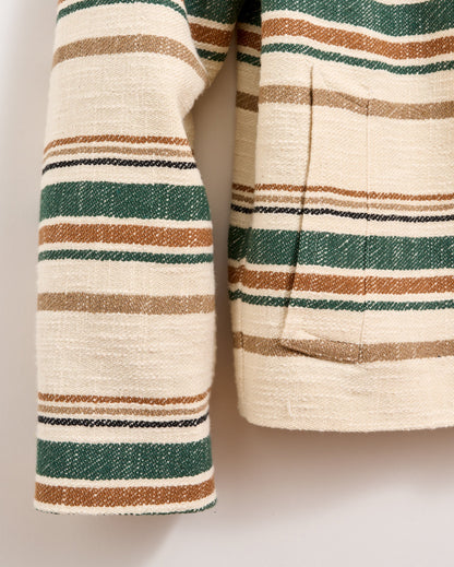 Desert Stripe Cropped Jacket Natural Green Billy Reid