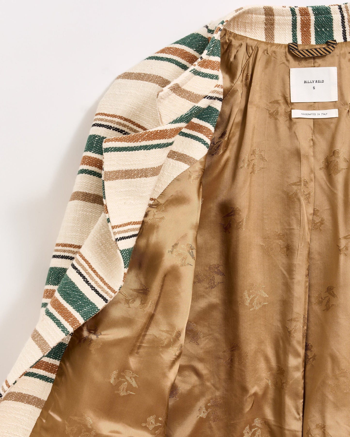 Desert Stripe Cropped Jacket Natural Green Billy Reid