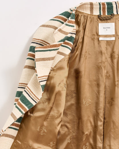Desert Stripe Cropped Jacket Natural Green Billy Reid