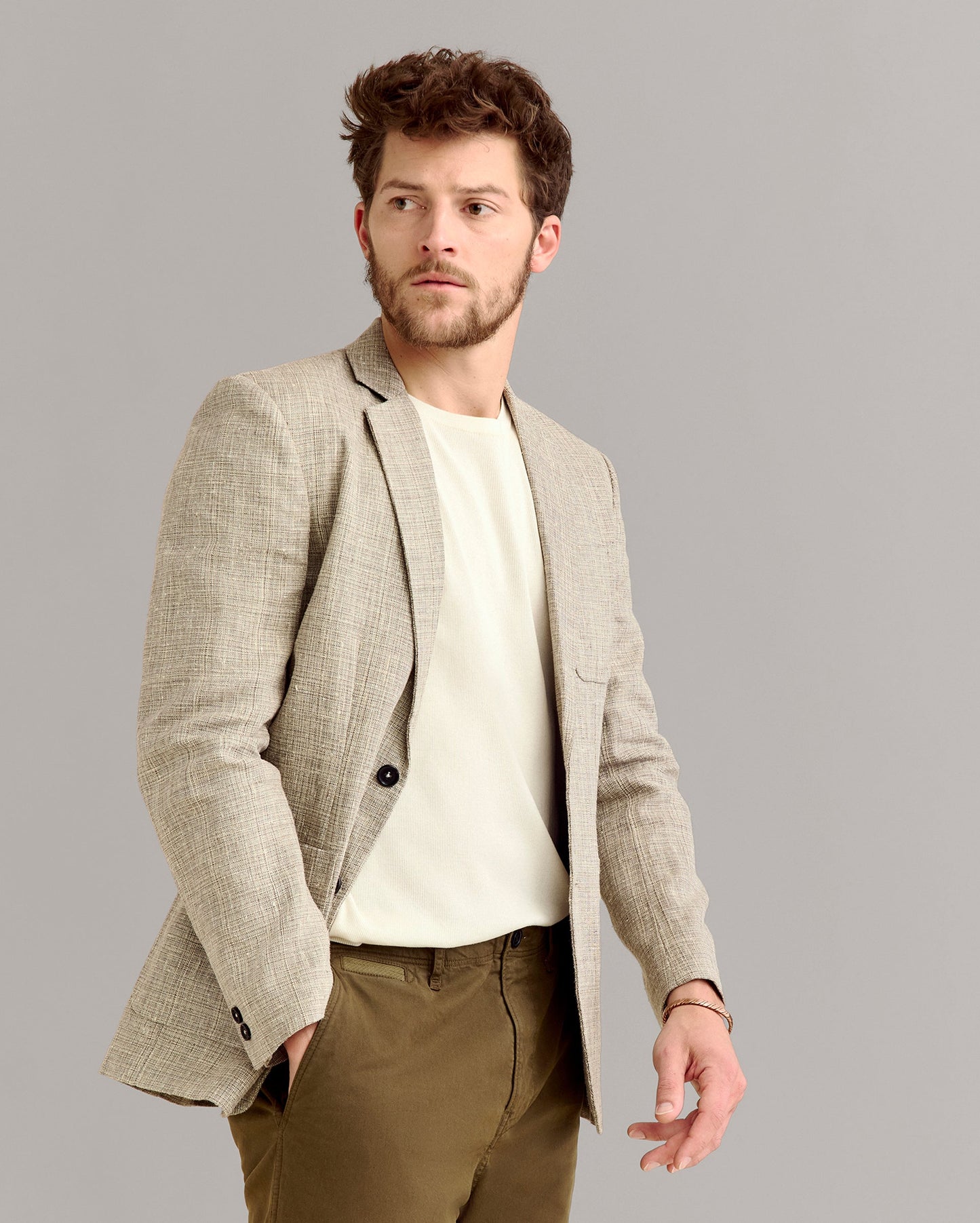 Thatch Weave Archie Jacket Khaki Billy Reid