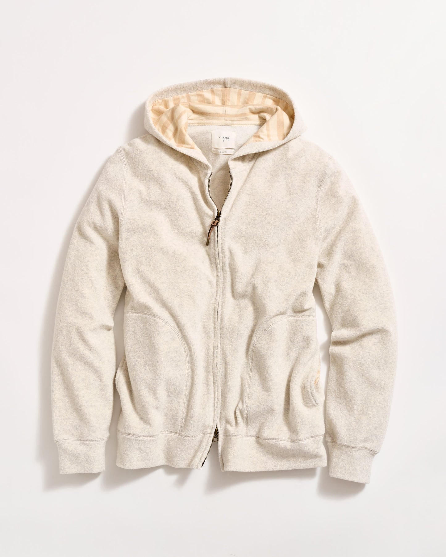 Numajiri Terry Zip Hoodie Grey Melange Billy Reid