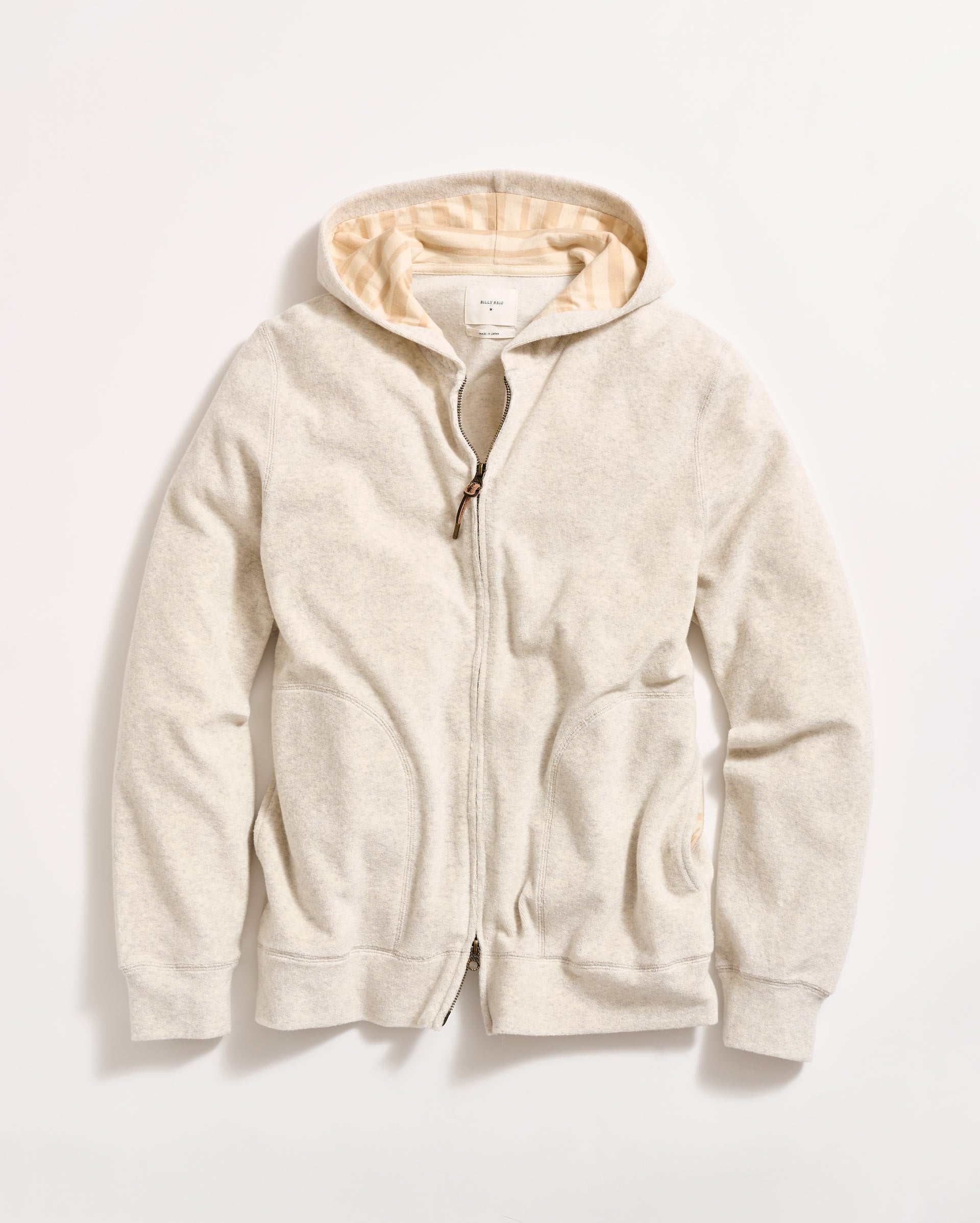 Numajiri Terry Zip Hoodie Grey Melange Billy Reid