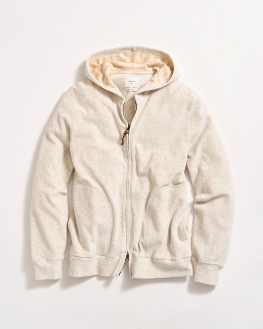 Numajiri Terry Zip Hoodie Grey Melange Billy Reid