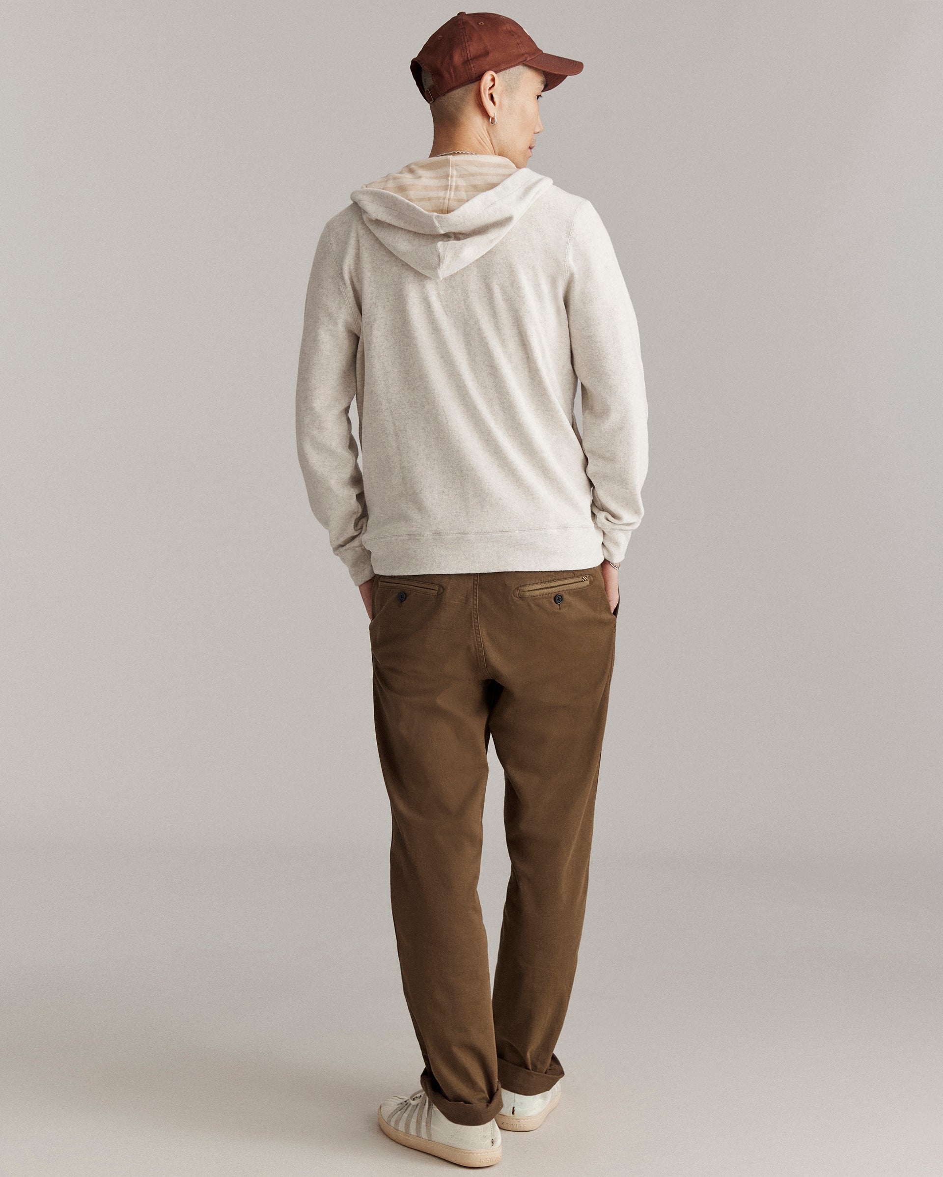 Numajiri Terry Zip Hoodie Grey Melange Billy Reid