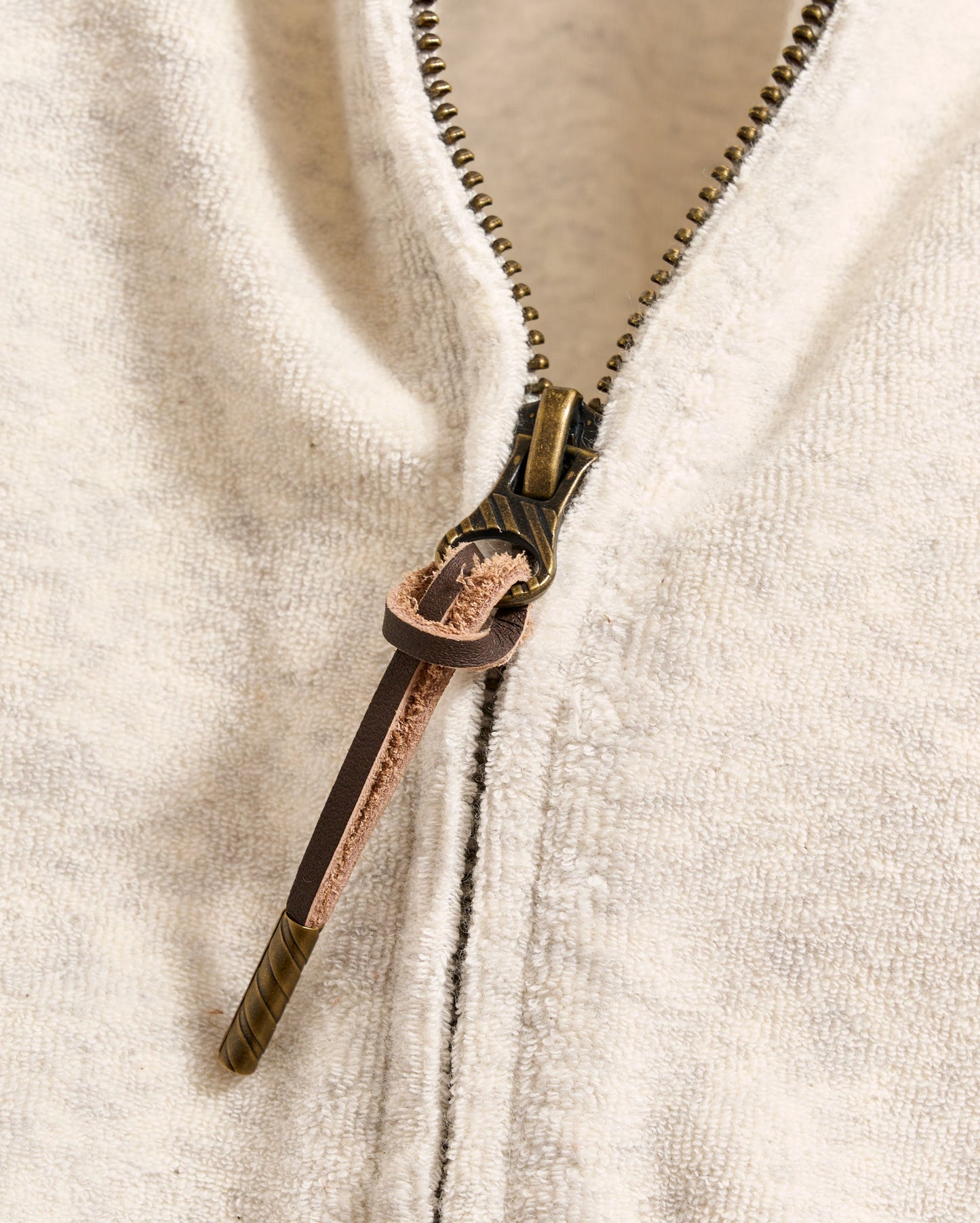 Numajiri Terry Zip Hoodie Grey Melange Billy Reid