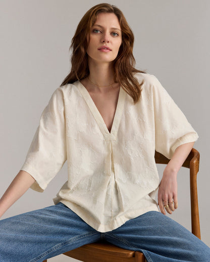 V-Pleat Blouse Natural Billy Reid