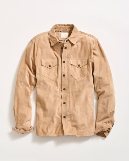 Savoy Suede Workshirt Light Tan Billy Reid