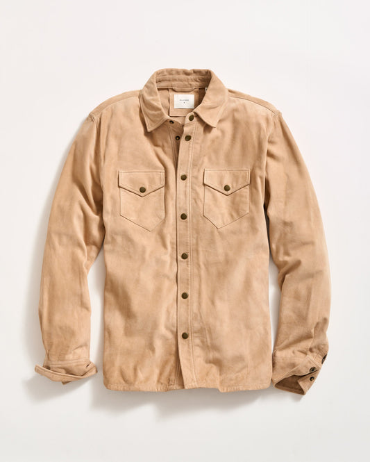 Savoy Suede Workshirt Light Tan Billy Reid
