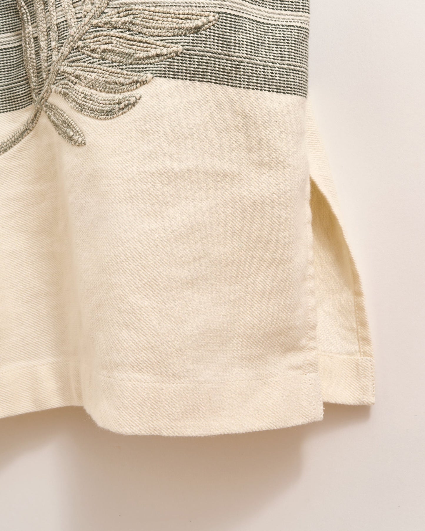 Desert Palm Embroidered Shirt Dress Natural/Green Billy Reid
