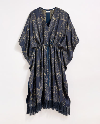 Juniper Jacquard Kaftan Carbon Blue/Olive Billy Reid