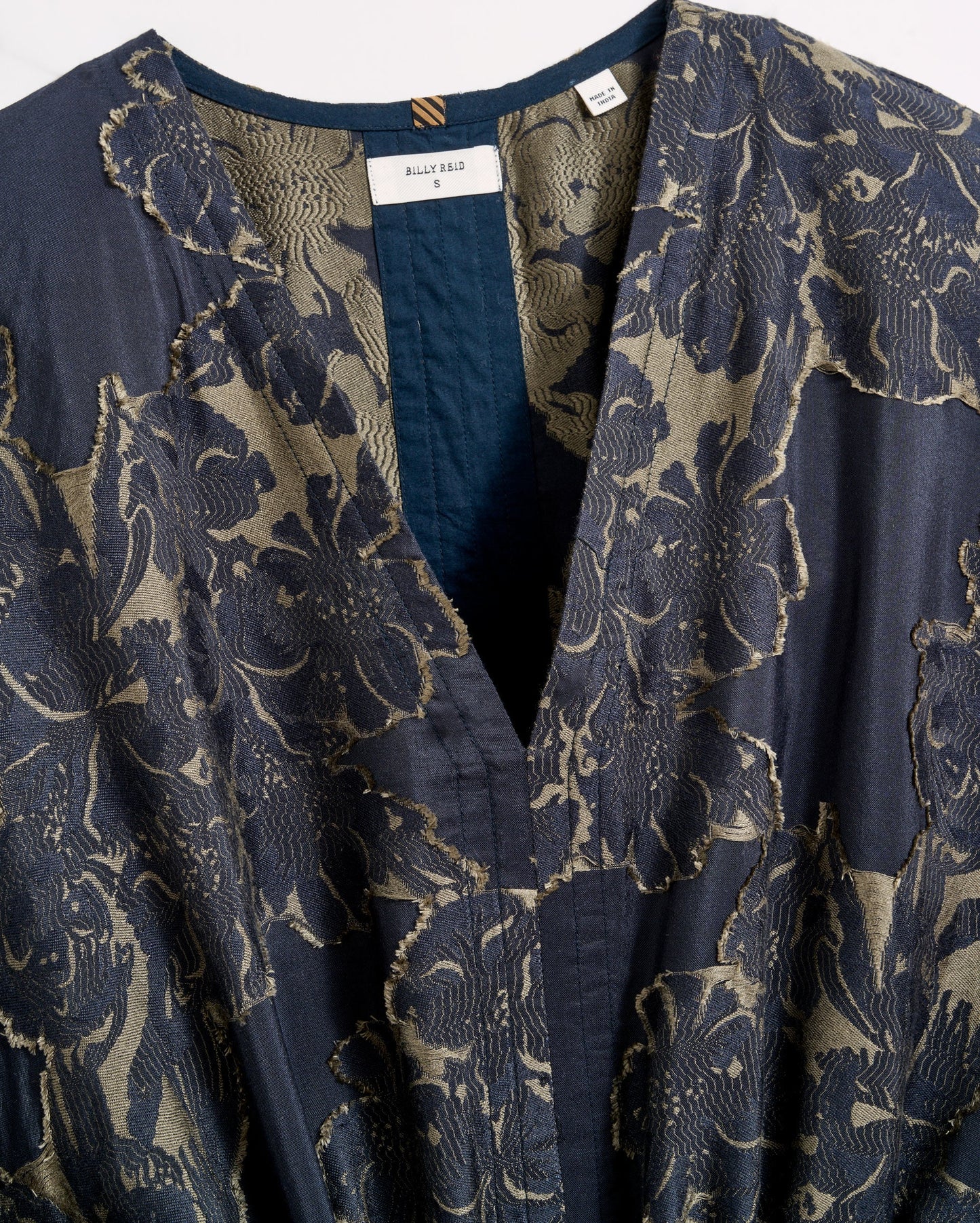 Juniper Jacquard Kaftan Carbon Blue/Olive Billy Reid