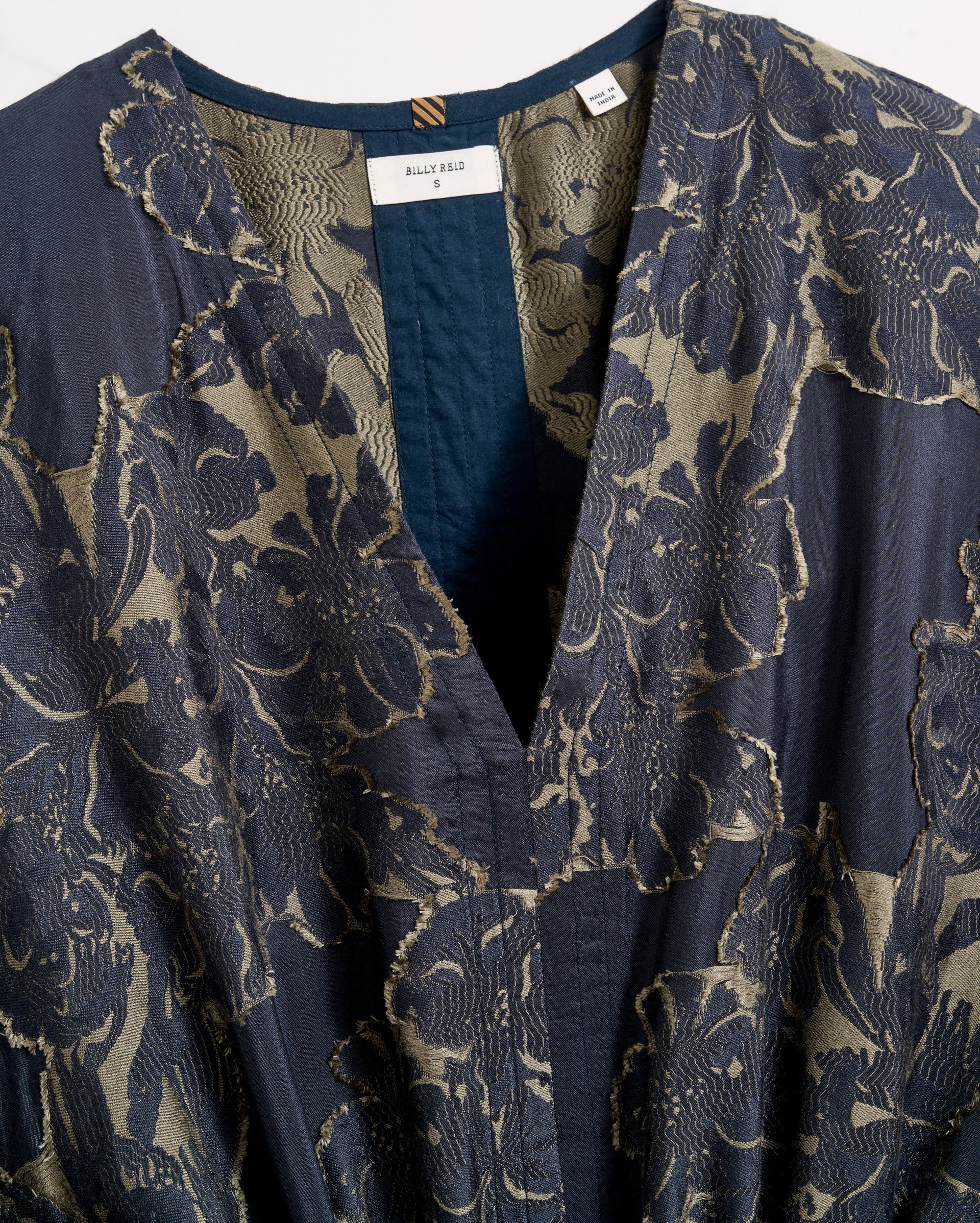 Juniper Jacquard Kaftan Carbon Blue/Olive Billy Reid
