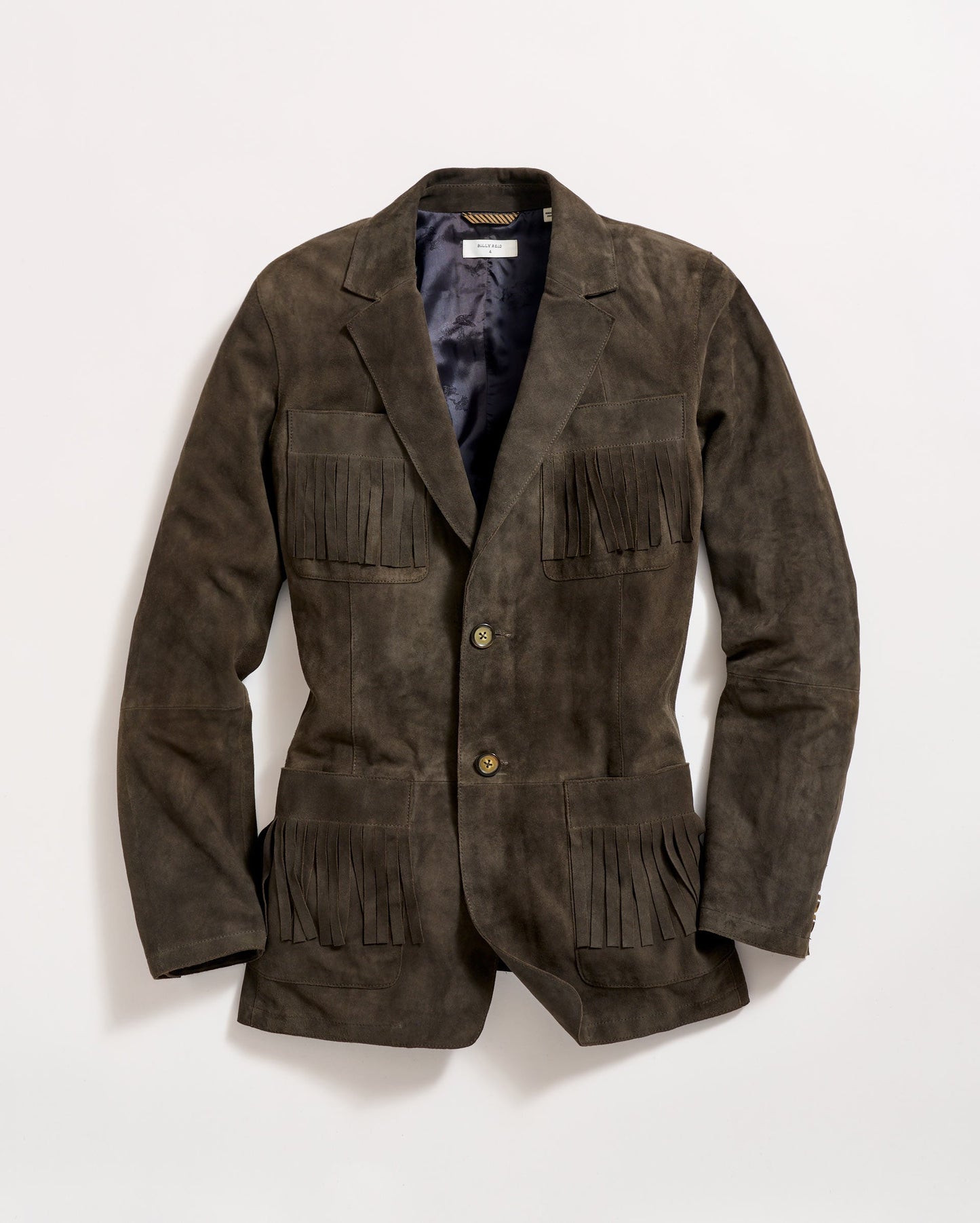 Fringe Suede Blazer Evergreen Billy Reid