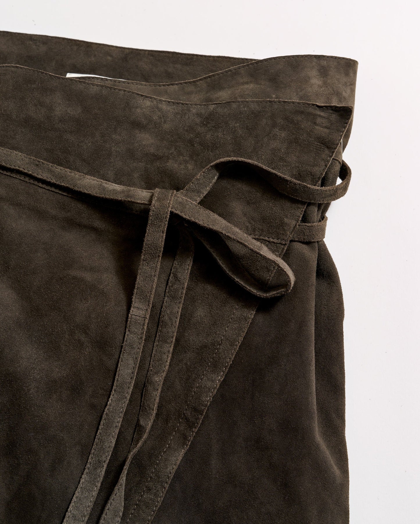 Perforated Suede Wrap Skirt Evergreen Billy Reid