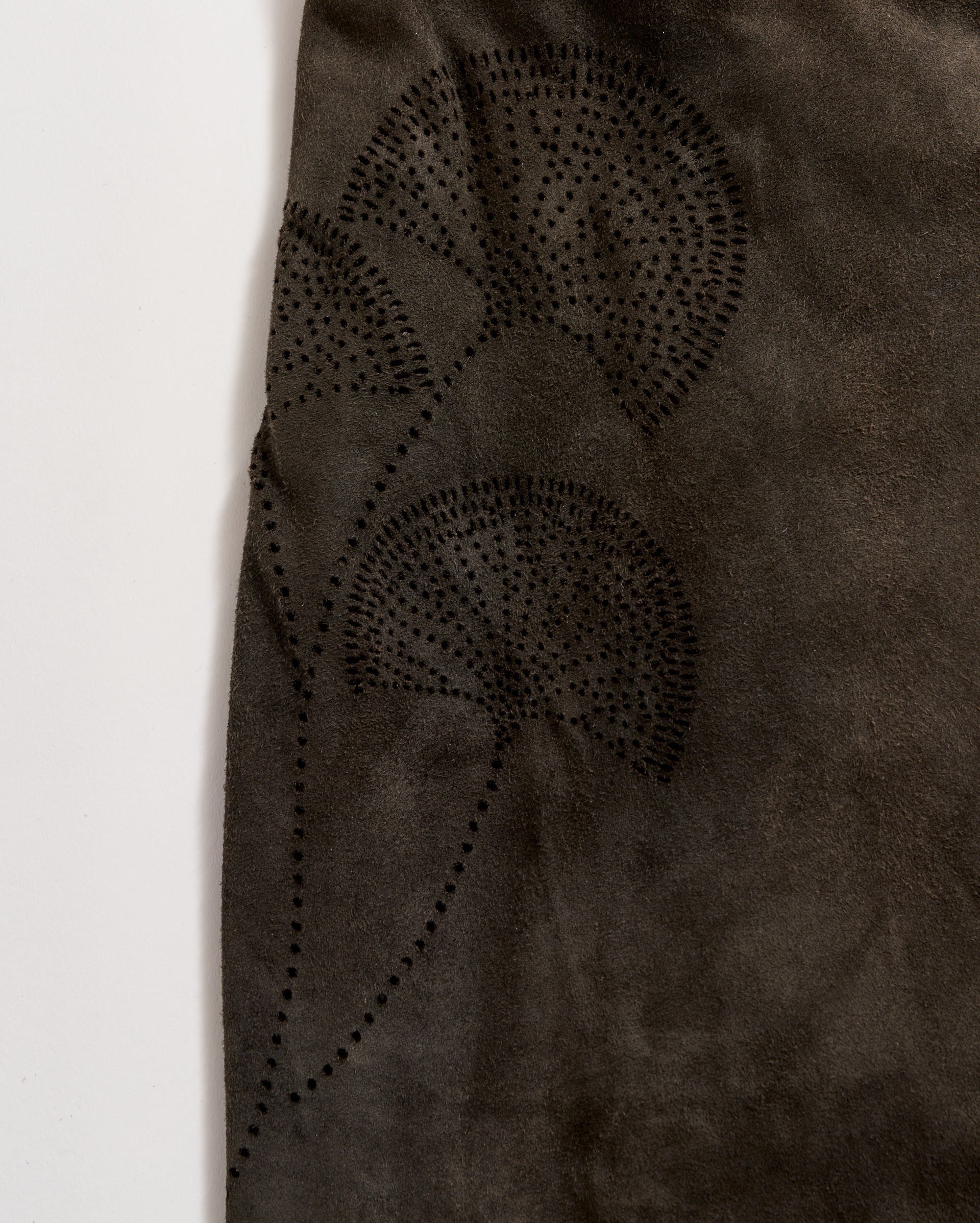 Perforated Suede Wrap Skirt Evergreen Billy Reid