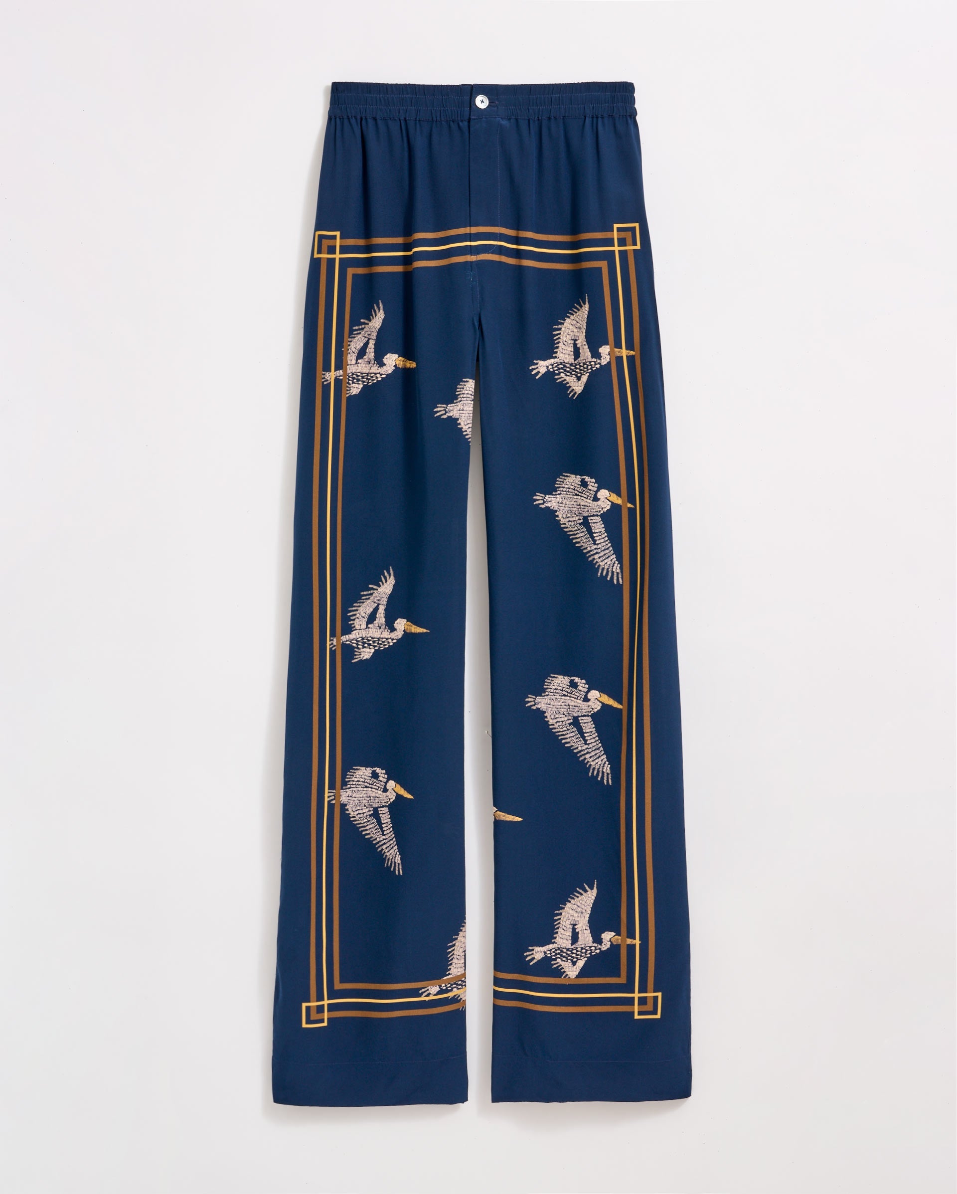 Pelican Lounge Pant Navy/Gold Billy Reid