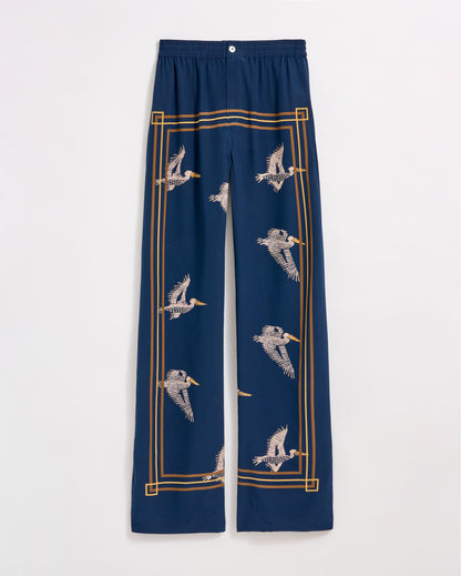 Pelican Lounge Pant Navy/Gold Billy Reid