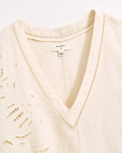 Linen Protea Eyelet Dress White Billy Reid