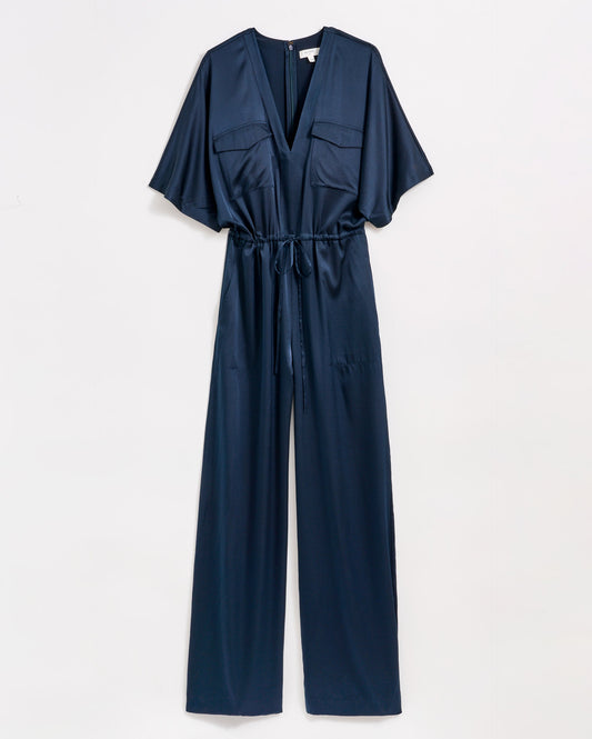 Silk Jumpsuit Navy Billy Reid