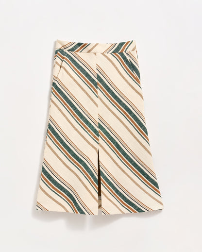 Desert Stripe Trouser Skirt Natural Green Billy Reid