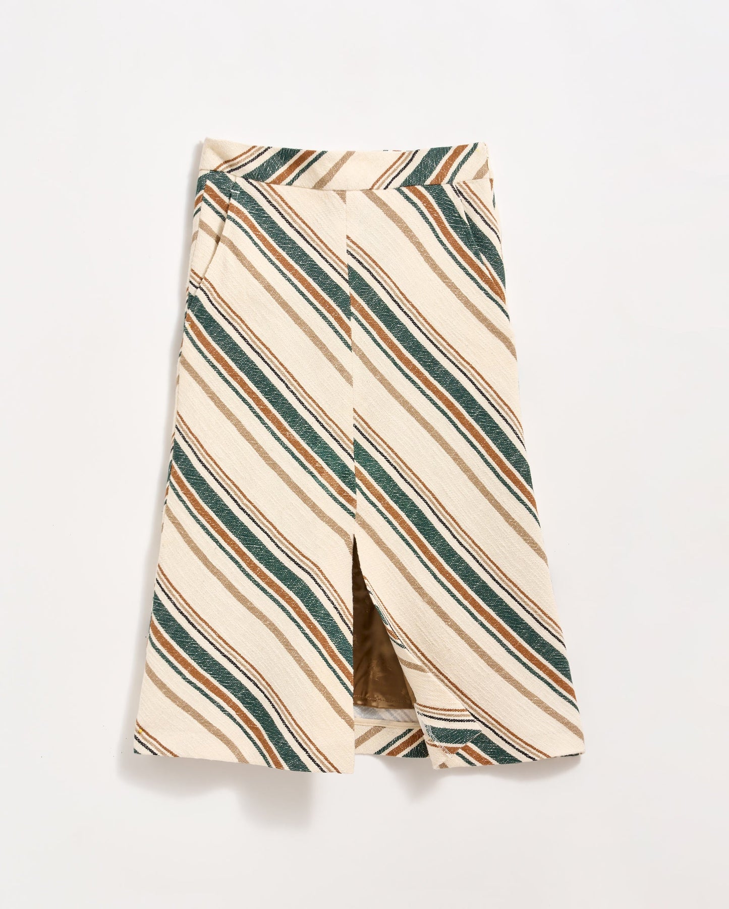 Desert Stripe Trouser Skirt Natural Green Billy Reid