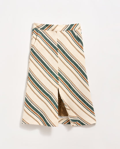 Desert Stripe Trouser Skirt Natural Green Billy Reid