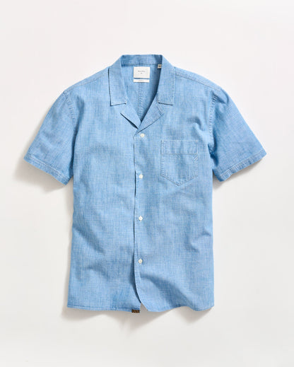 Short Sleeve Chambray Camp Shirt Light Chambray Billy Reid