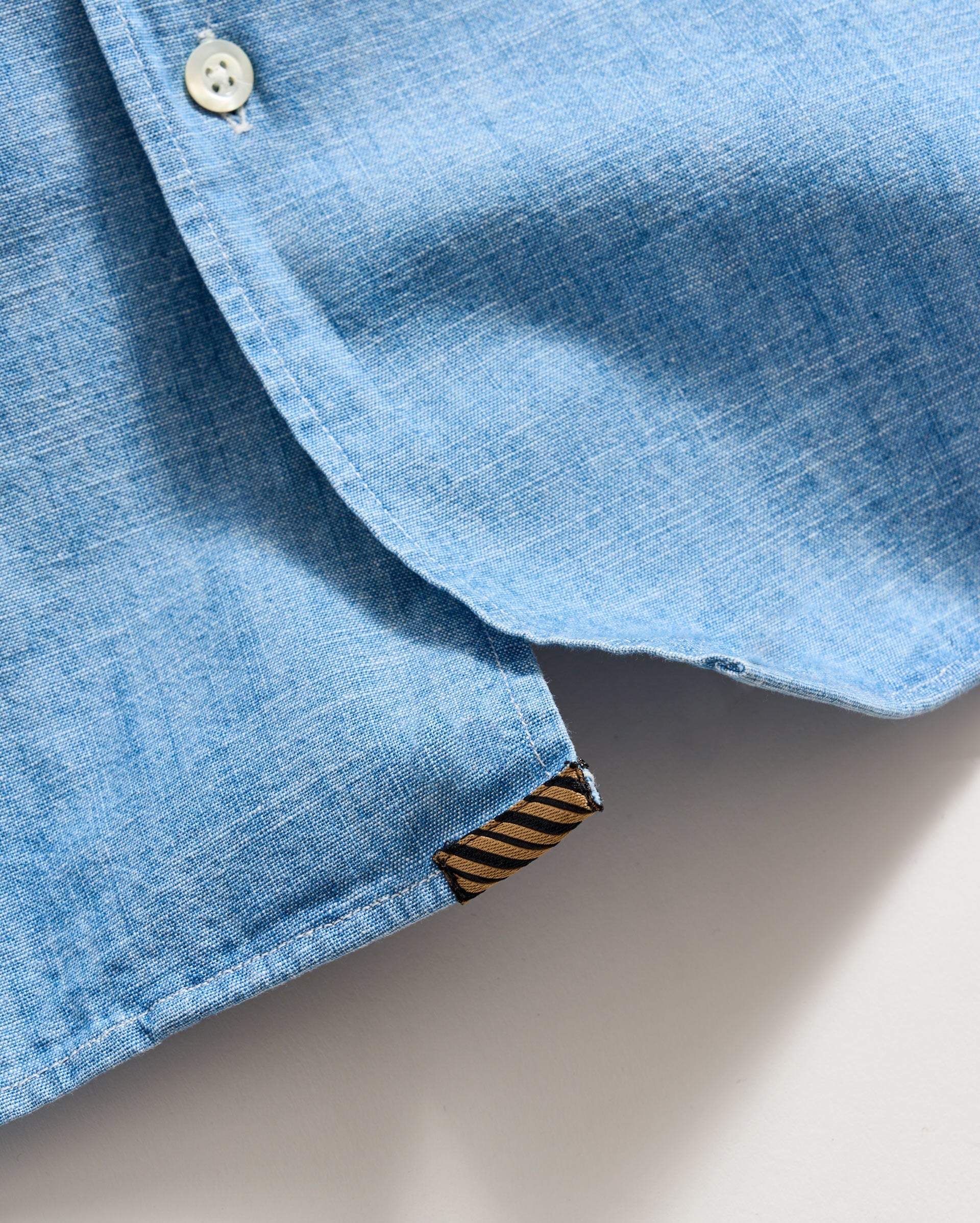 Short Sleeve Chambray Camp Shirt Light Chambray Billy Reid