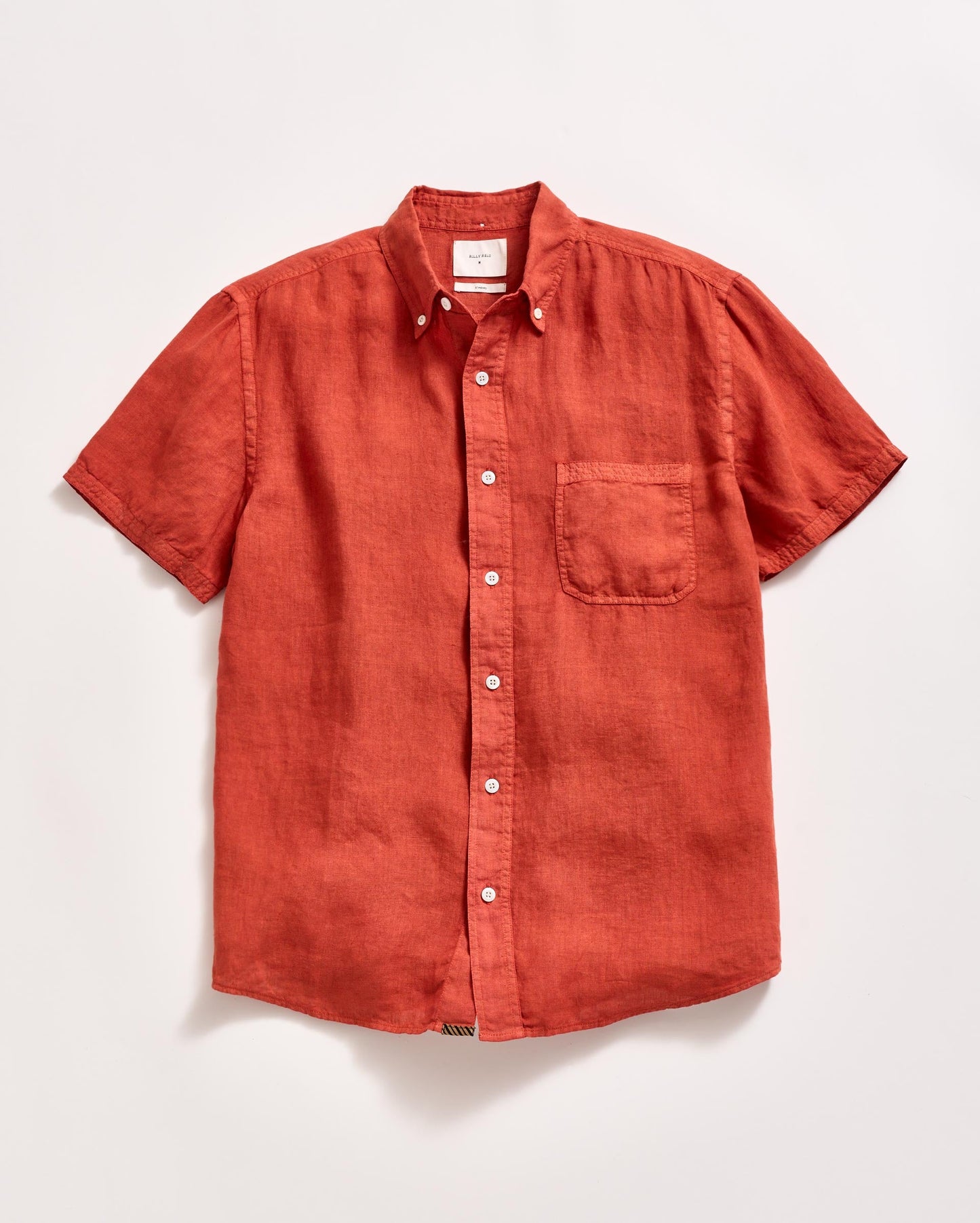 Short Sleeve Linen Tuscumbia Shirt Button Down Brick Billy Reid