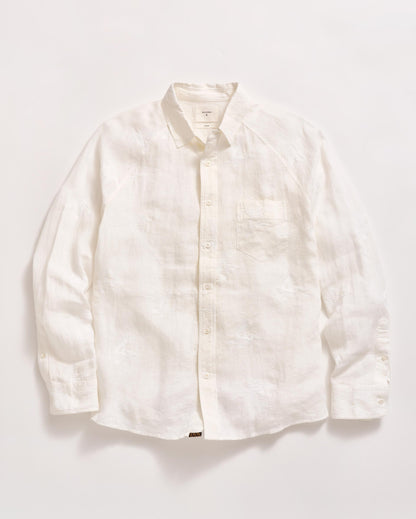 Embroidered Pelican Swarm Raglan Shirt White Billy Reid
