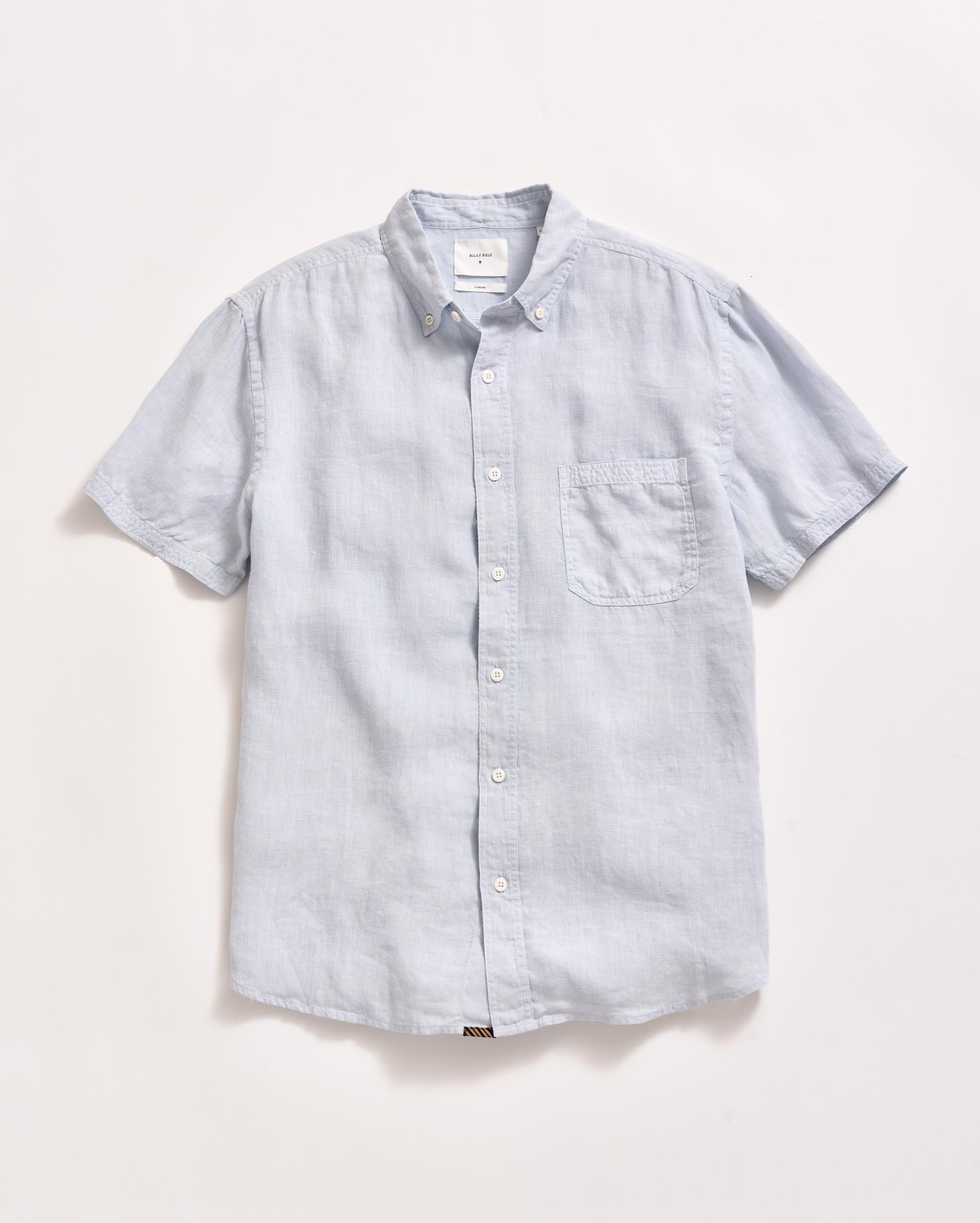 Short Sleeve Linen Tuscumbia Shirt Button Down Grey Mist Billy Reid