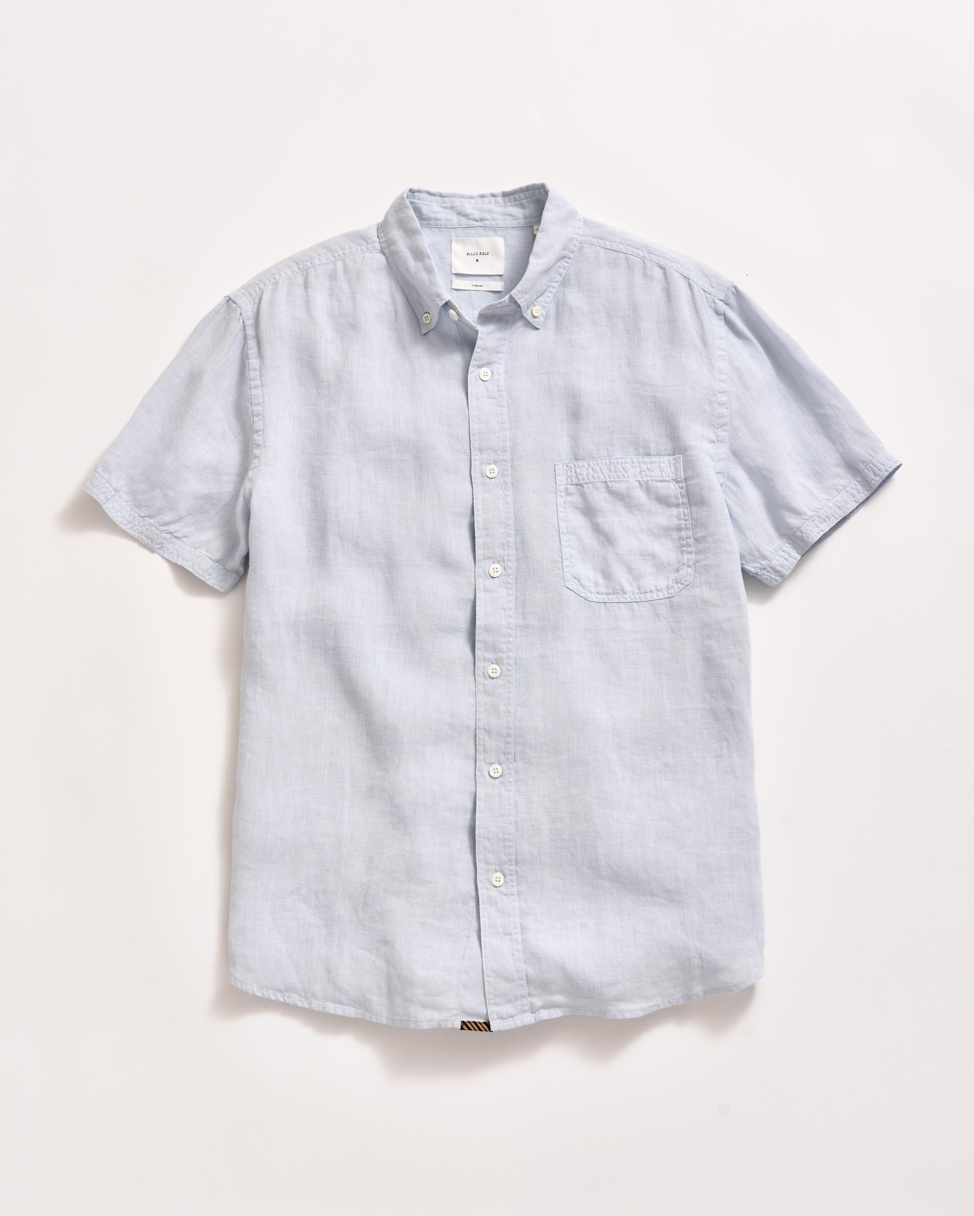 Short Sleeve Linen Tuscumbia Shirt Button Down Grey Mist Billy Reid