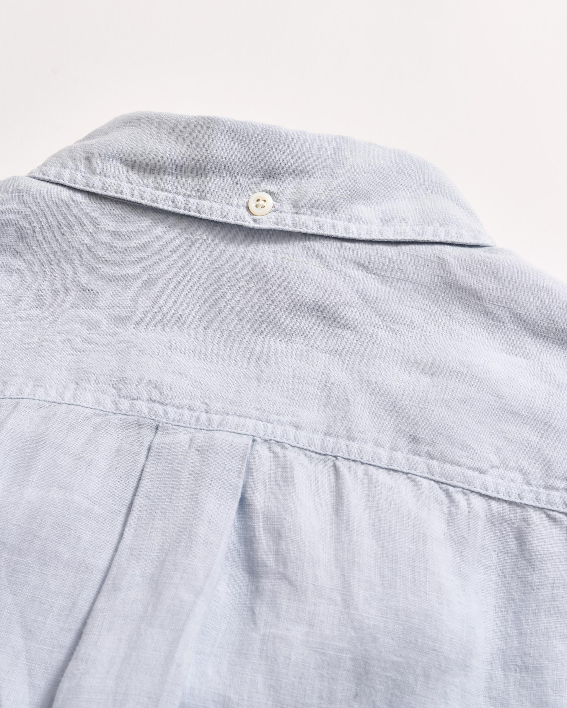 Short Sleeve Linen Tuscumbia Shirt Button Down Grey Mist Billy Reid