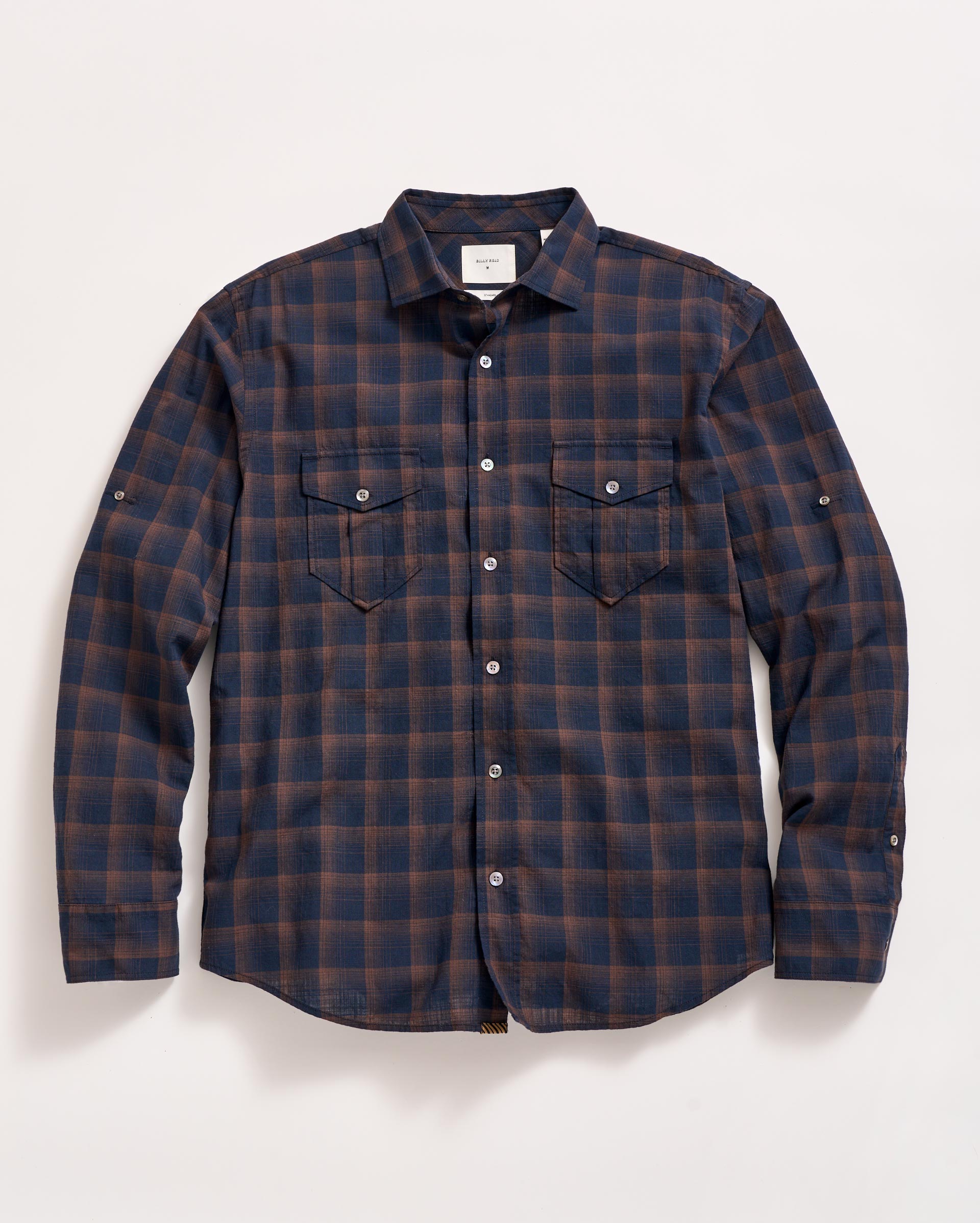 Shadow Plaid Scout Shirt Carbon Blue Billy Reid