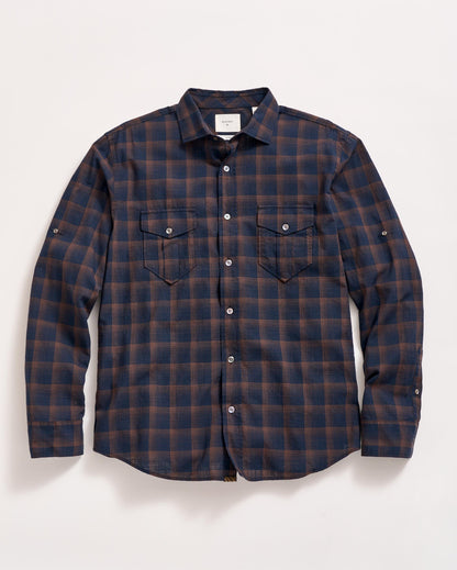 Shadow Plaid Scout Shirt Carbon Blue Billy Reid