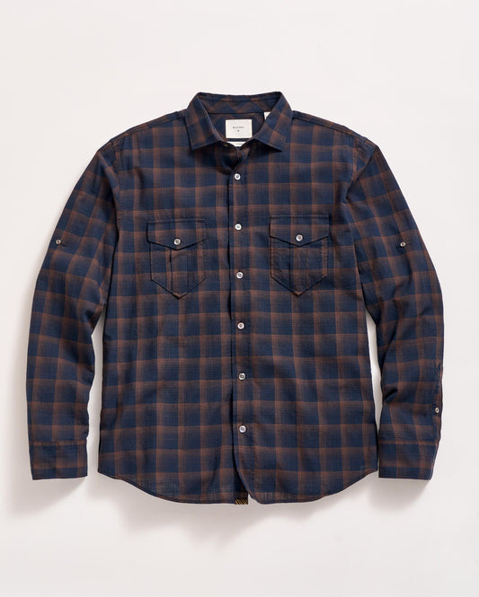 Shadow Plaid Scout Shirt Carbon Blue Billy Reid