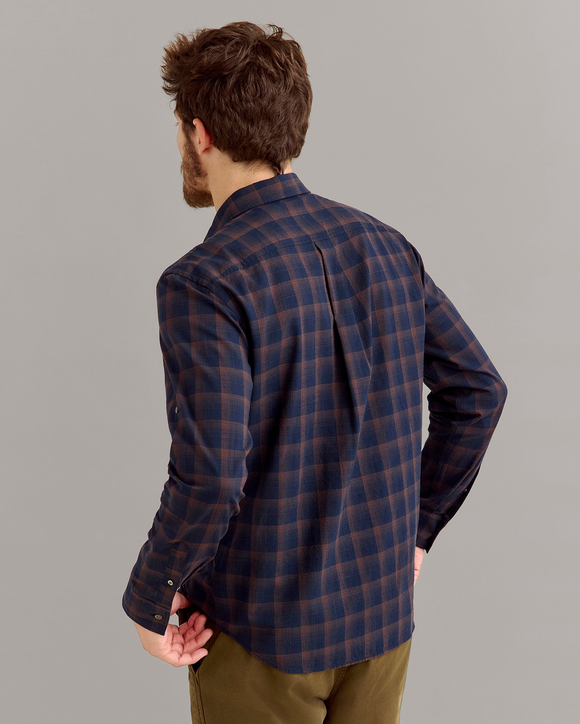 Shadow Plaid Scout Shirt Carbon Blue Billy Reid