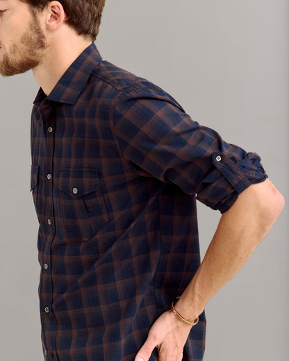 Shadow Plaid Scout Shirt Carbon Blue Billy Reid